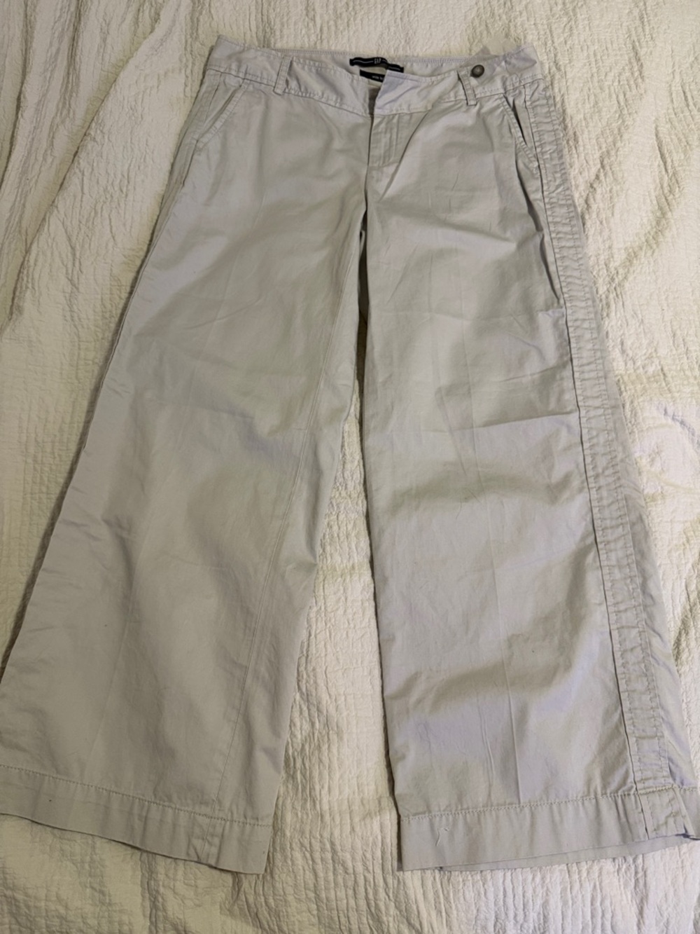GAP Light Gray Wide-Leg Pants capris